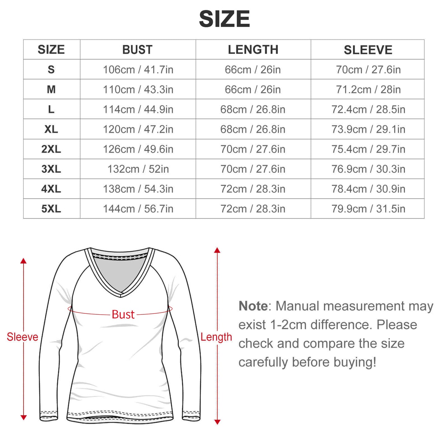 Custom Double V-Neck Long Sleeve Tee | All-Over Print Women's Top