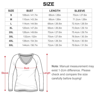 Custom Double V-Neck Long Sleeve Tee | All-Over Print Women's Top