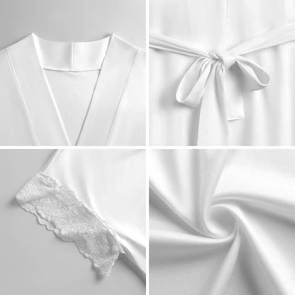 Custom Lace Trim Bridal Party Robe