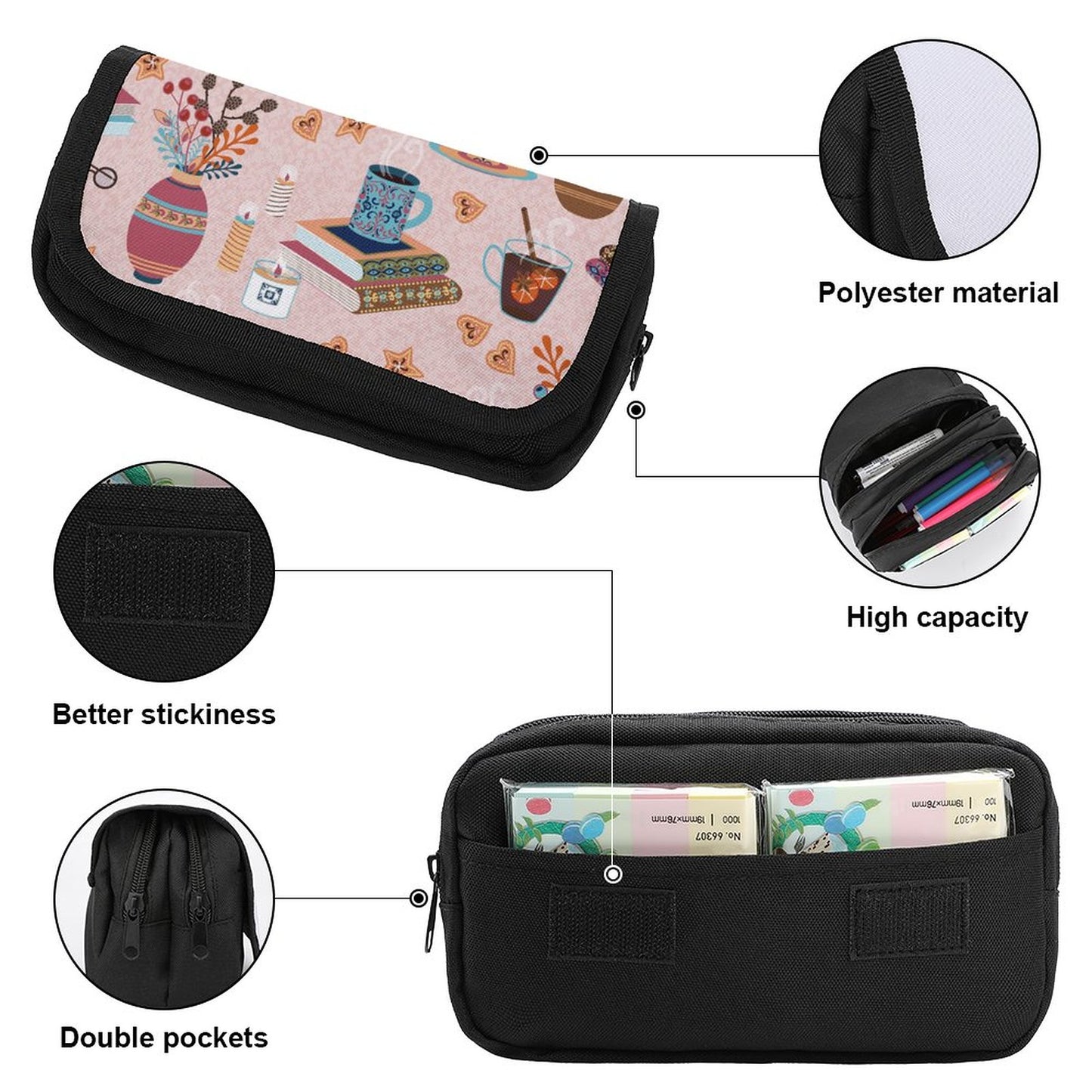 Personalized Double Zipper Stationery Bag | Custom Large Capacity