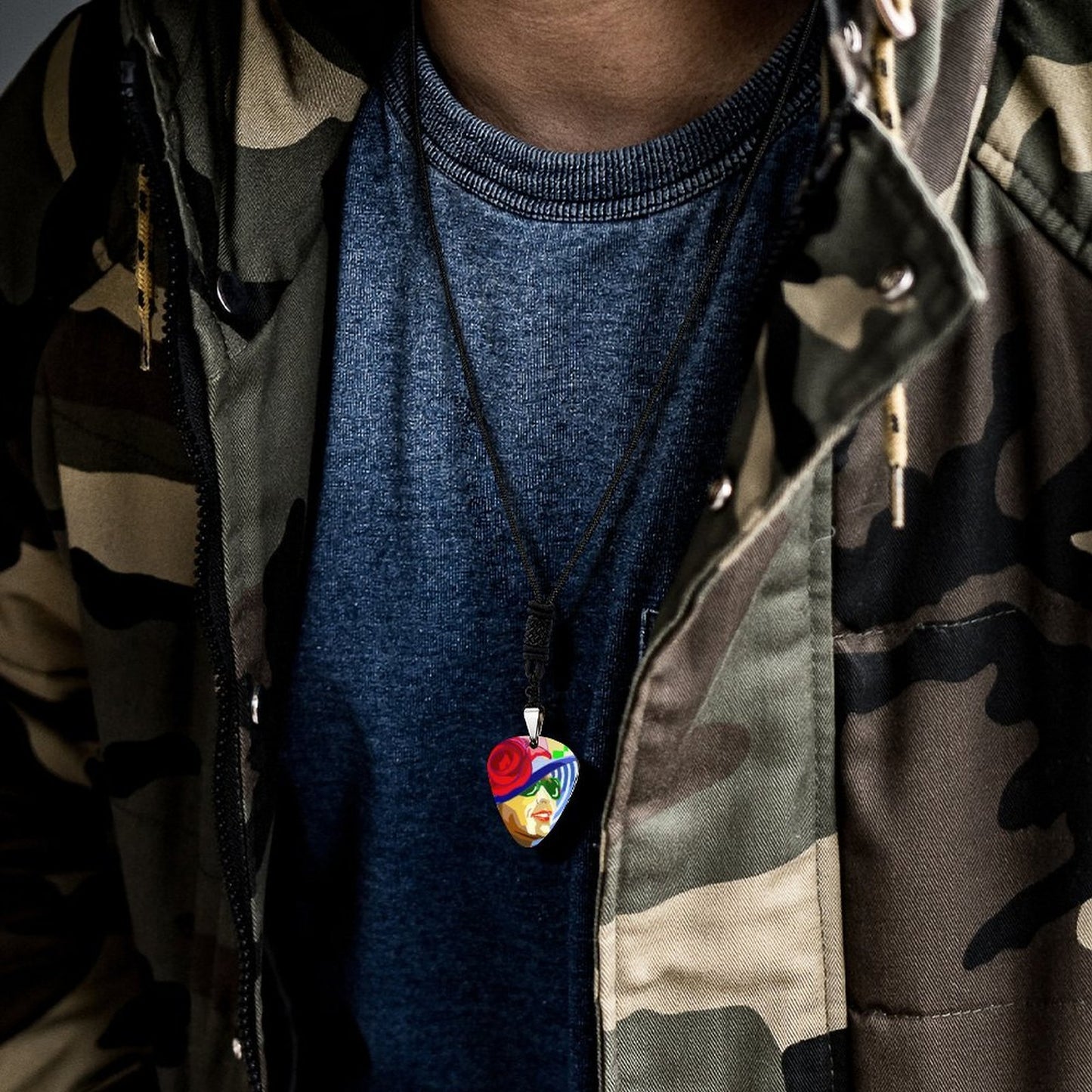 Custom Guitar Pick Pendant Necklace