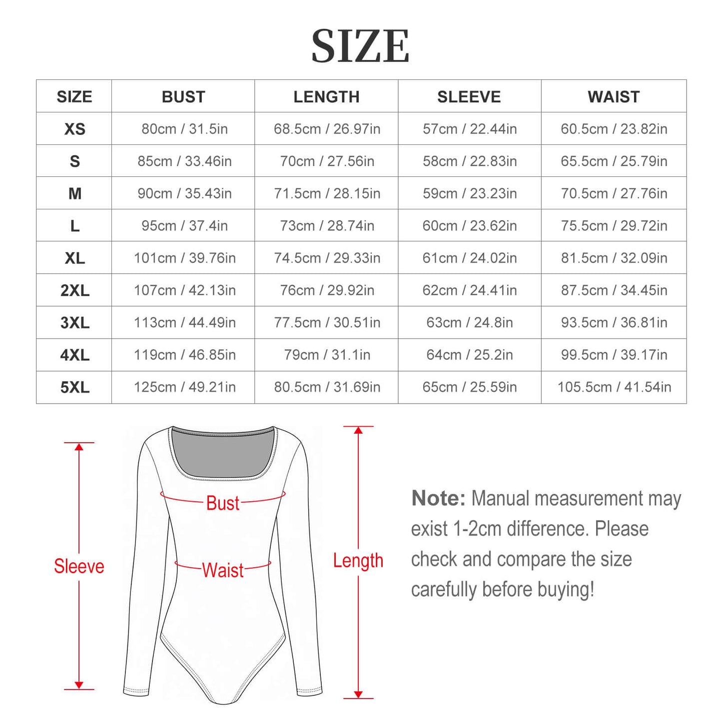 Custom Square Neck Long Sleeve Bodysuit for Women