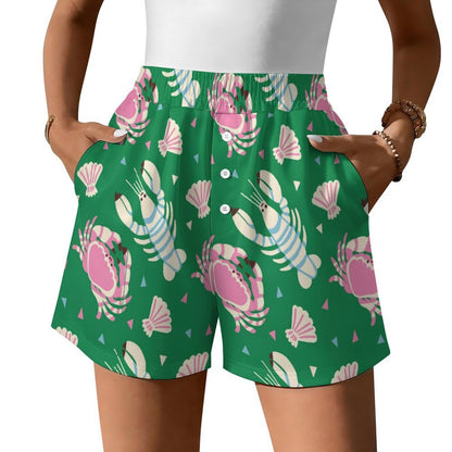 Custom Printed Women's Stretch Lounge & Beach Shorts