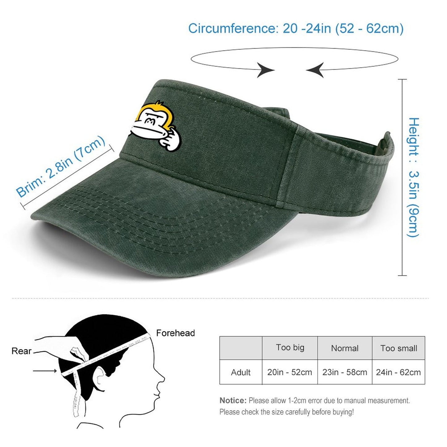 Custom Denim Visor | Personalized Logo Sun Hats for Teams & Golf