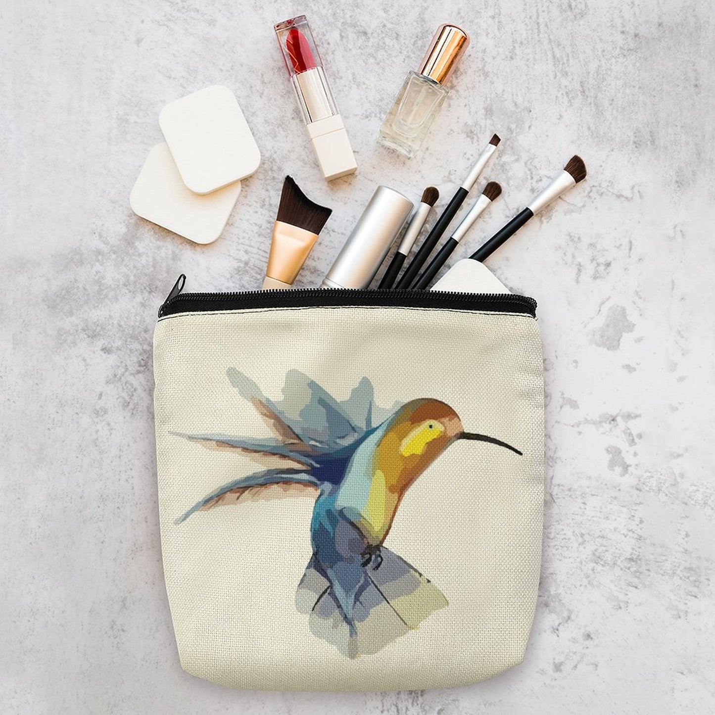 Custom Linen Cosmetic Bag | Personalized Photo Makeup Pouch
