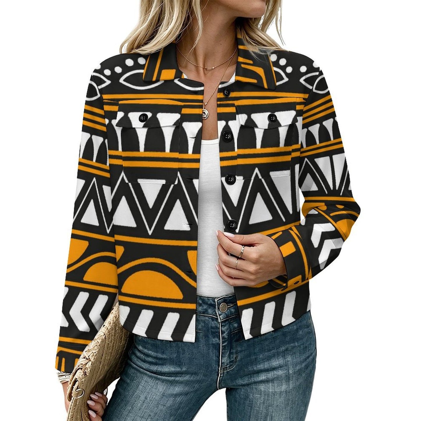 Custom Cropped Jacket for Women with Personalized Print