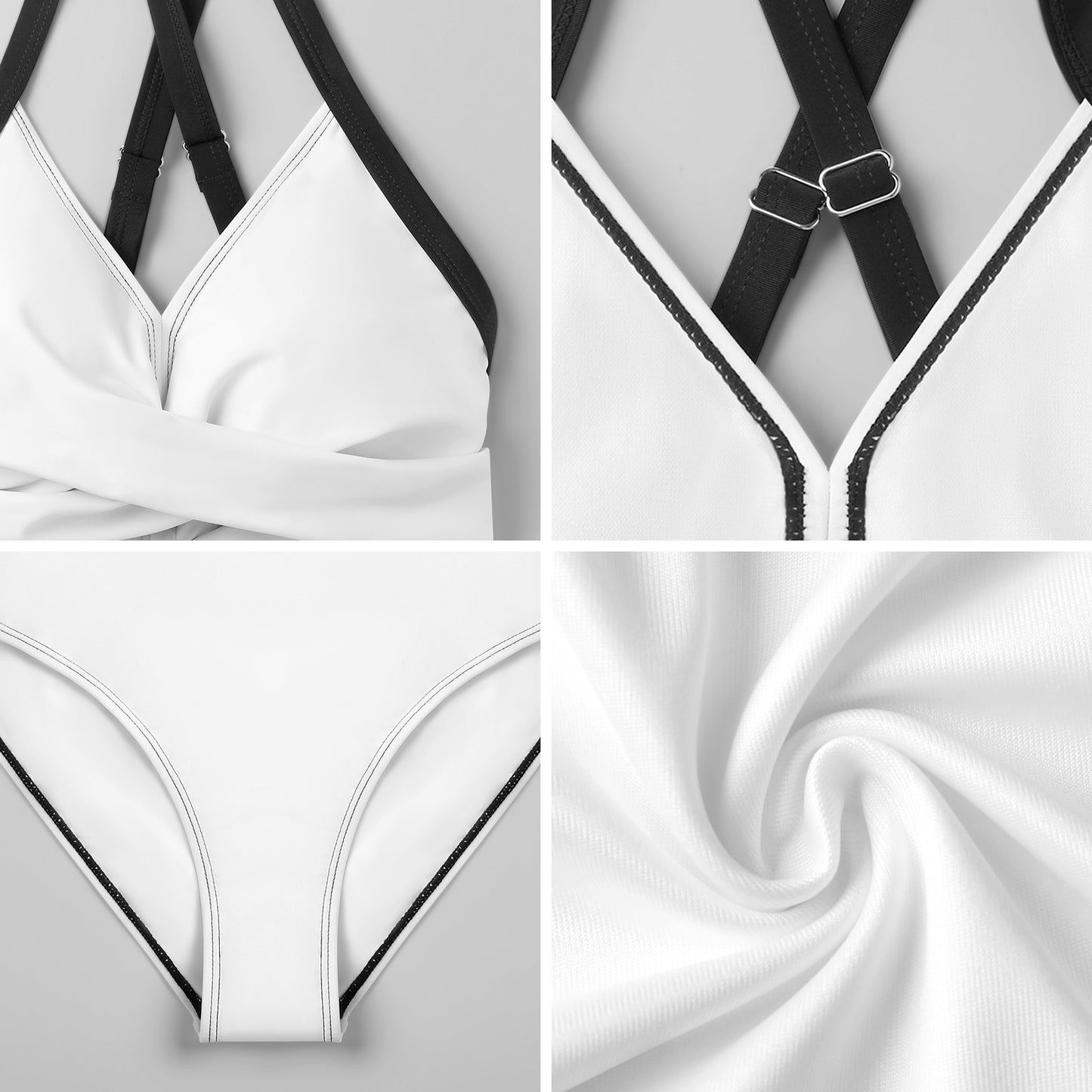 Women's Cutout One Piece Swimsuit with Deep V Twist Front, Open Back Tie and Custom Print