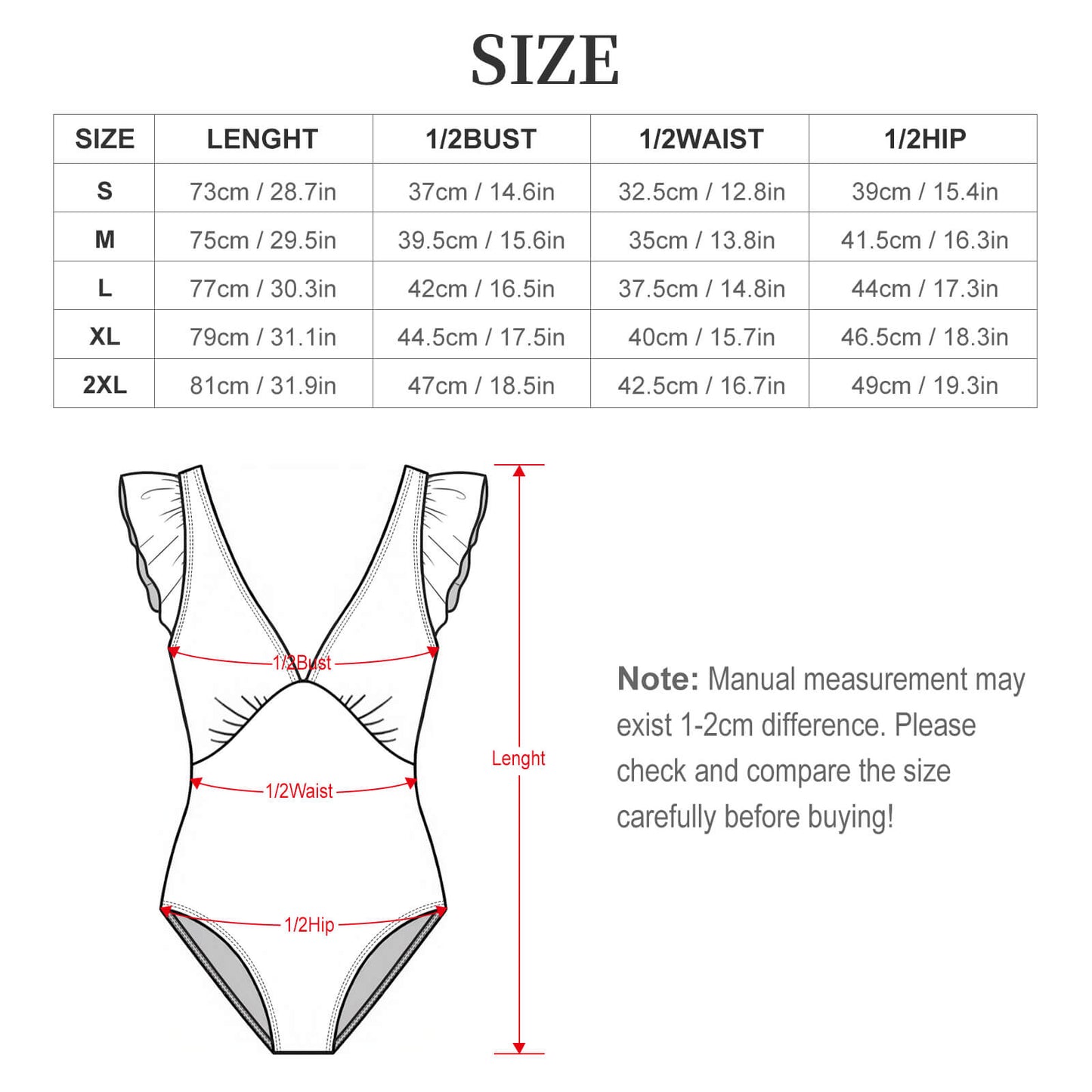 Custom Ruffle Sleeve One-Piece Swimsuit with Removable Padding