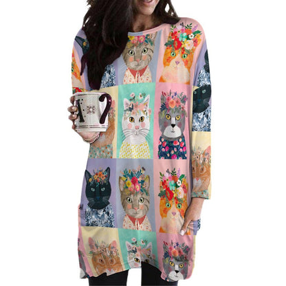 Custom Women's Oversized Tunic Sweatshirt | Long Top with Pockets
