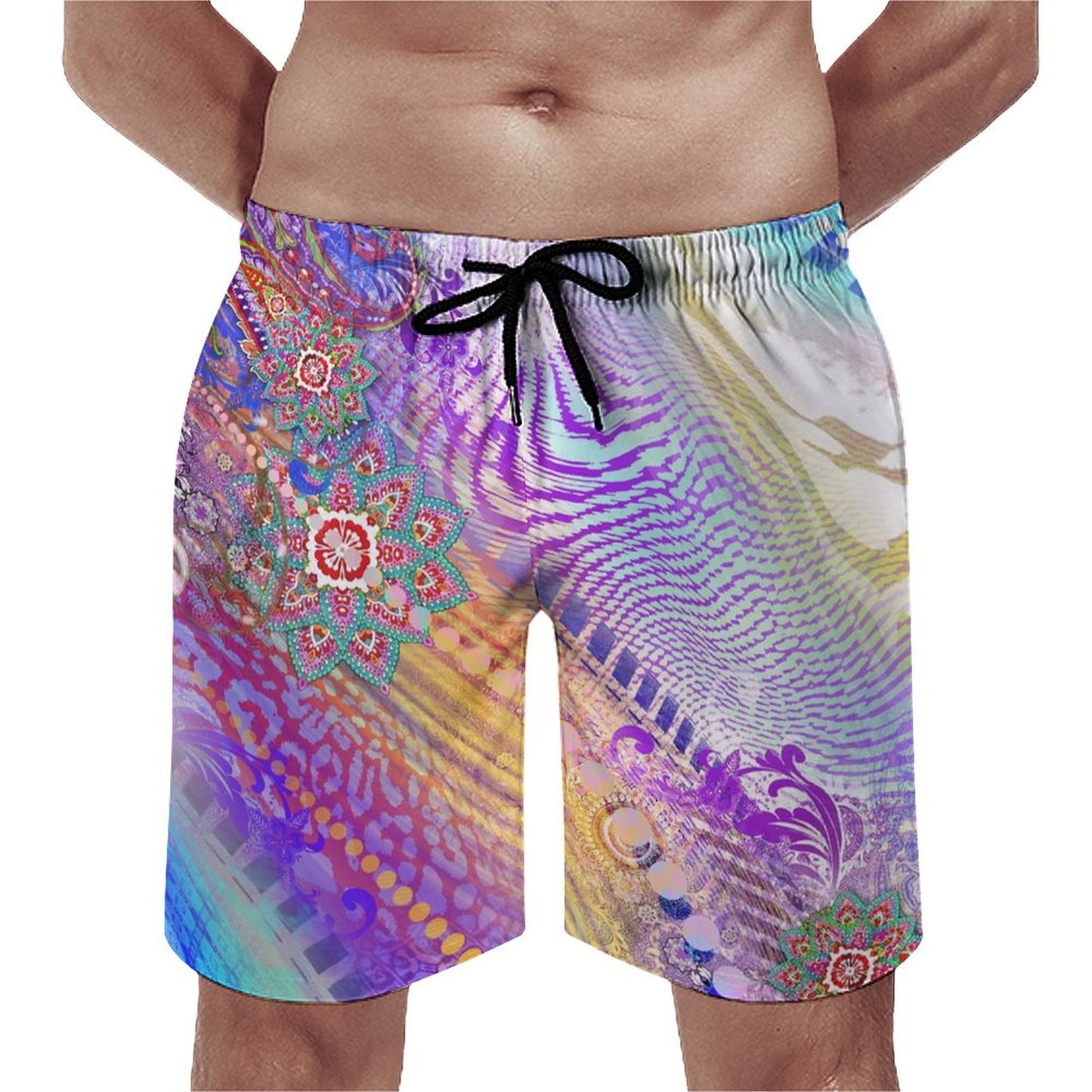Custom Men's Casual Beach Shorts | Personalized Peach Skin Swim Trunks