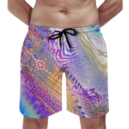 Custom Men's Casual Beach Shorts | Personalized Peach Skin Swim Trunks