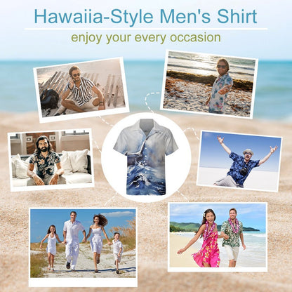 Cuban Collar Shirt Watercolor, Seagull