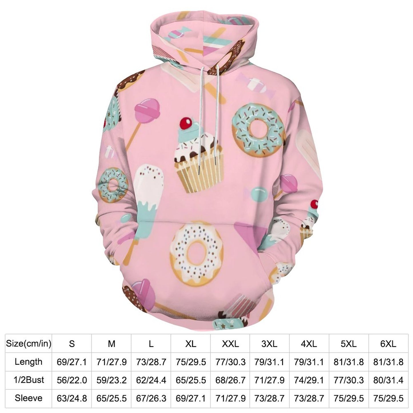 Custom All-Over Print French Terry Hoodie | Double-Lined Hood & Size S-6XL