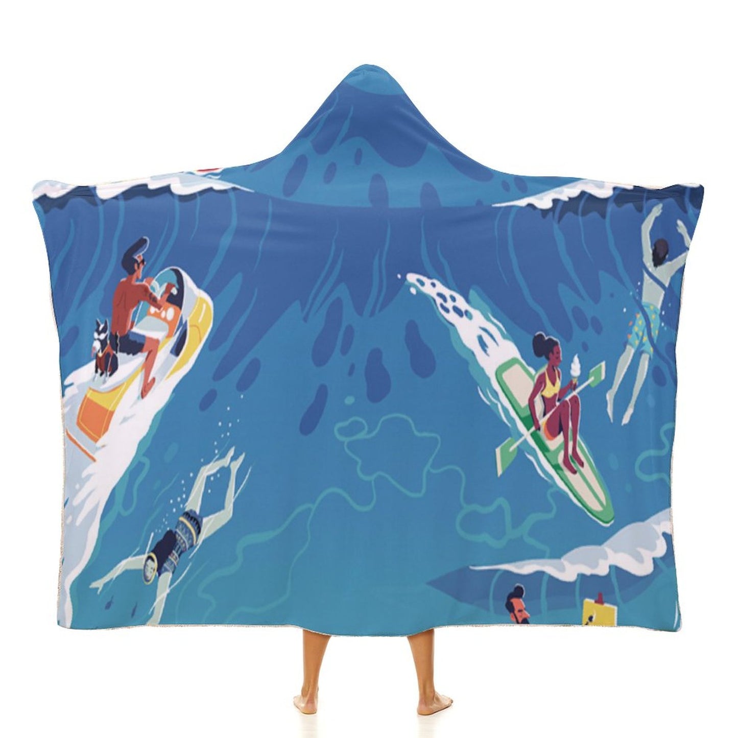 Custom Hooded Blanket | Wearable Arctic Velvet Throw & Poncho