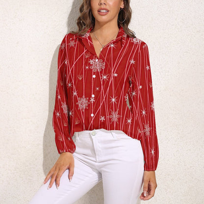 Custom Vintage V-Neck Blouse | Lantern Sleeve Boho Top (S-3XL)