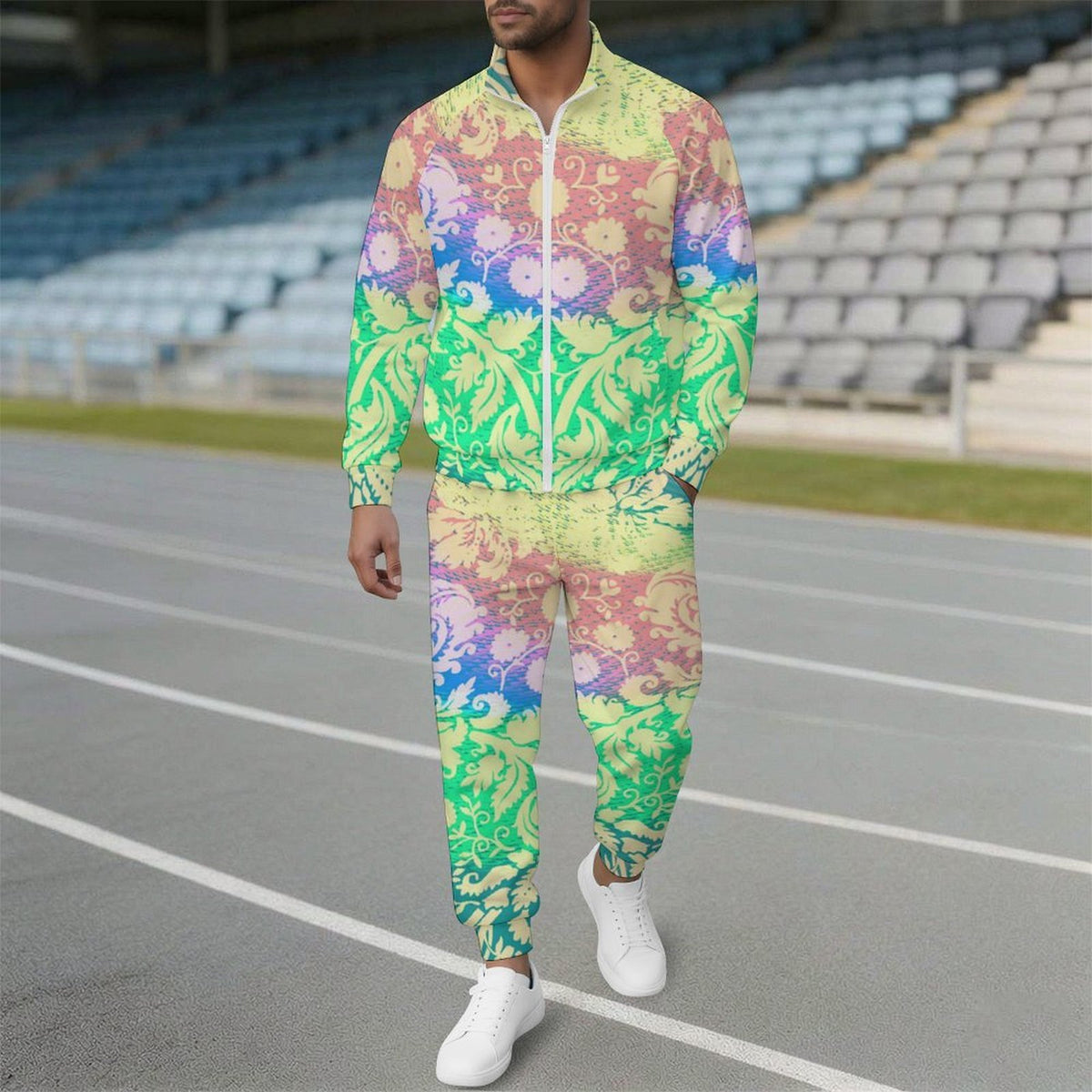 Men's Custom Zip-Up Tracksuit Set with Raglan Sleeves