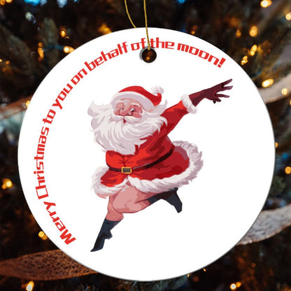 Your Photo on a Double-Sided Ceramic Ornament | Glazed Finish