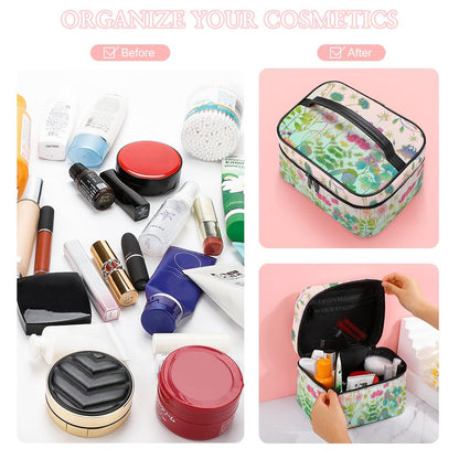 Custom Travel Makeup Train Case | Personalized Leather Cosmetic Organizer