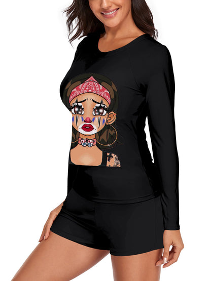 Custom Women's Rash Guard Set | Personalized Long Sleeve Swimsuit