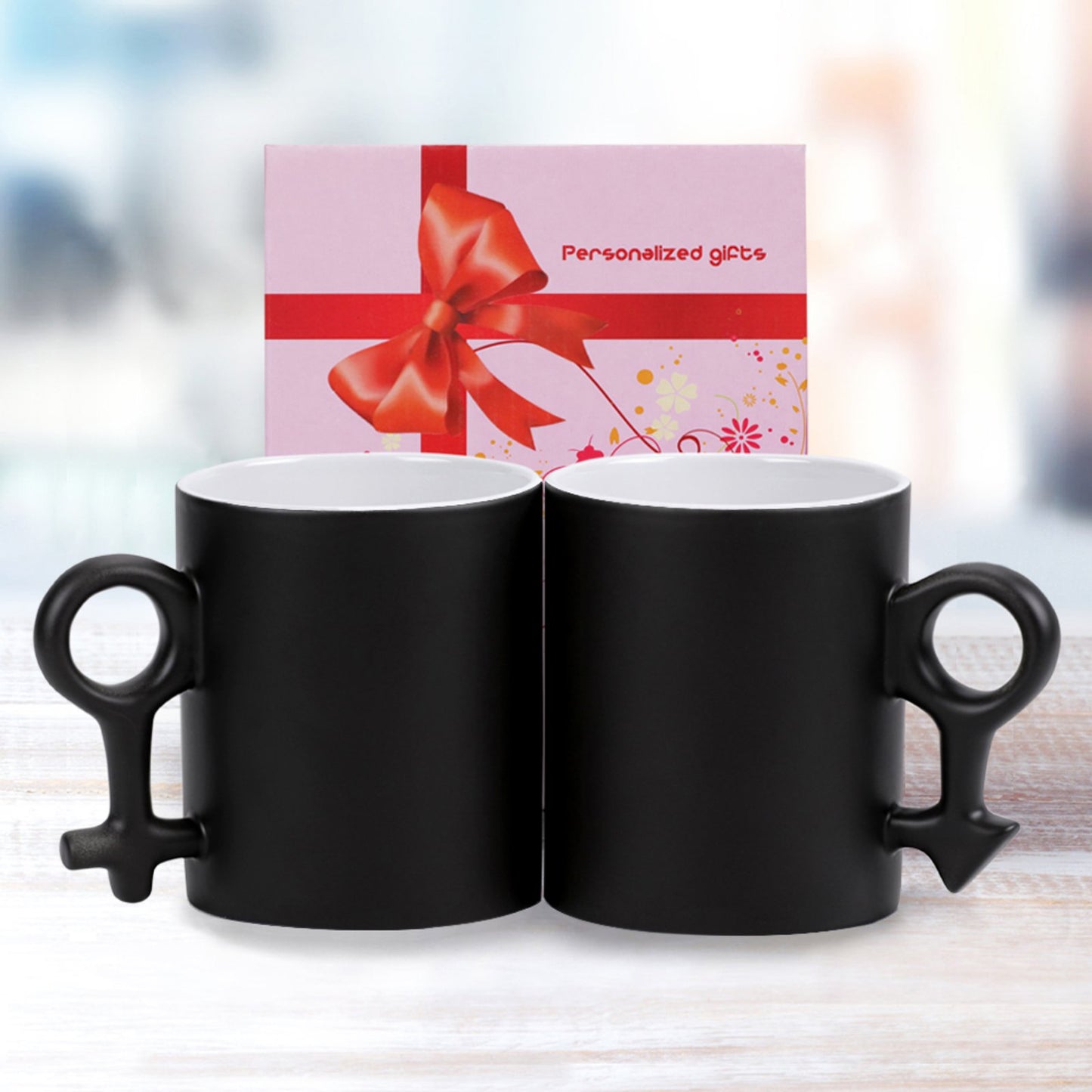 Custom Heat Changing Mug Set Couples | Photo Reveal Gift
