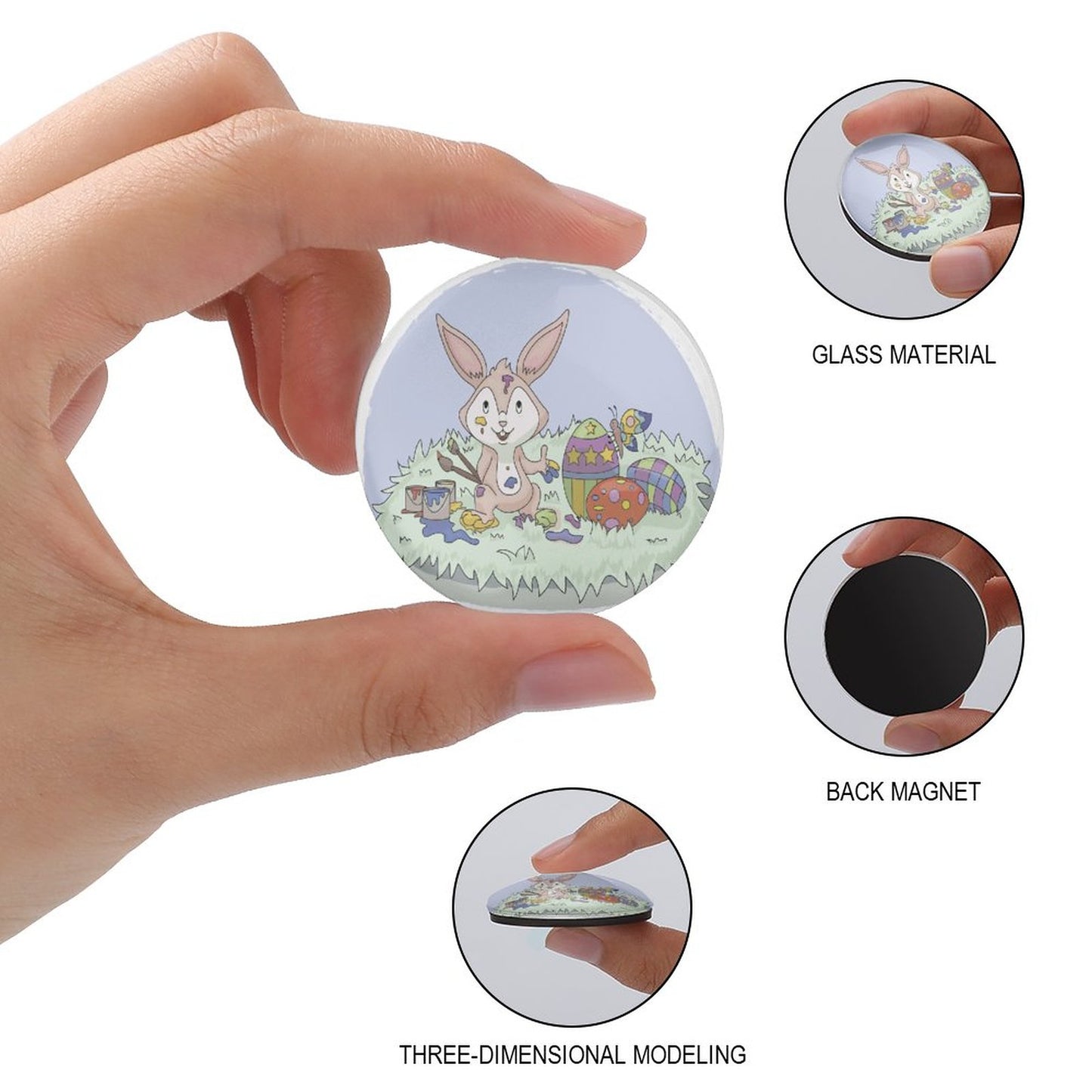 Custom Glass Photo Magnets | 3D Crystal Cabochon Fridge Decor