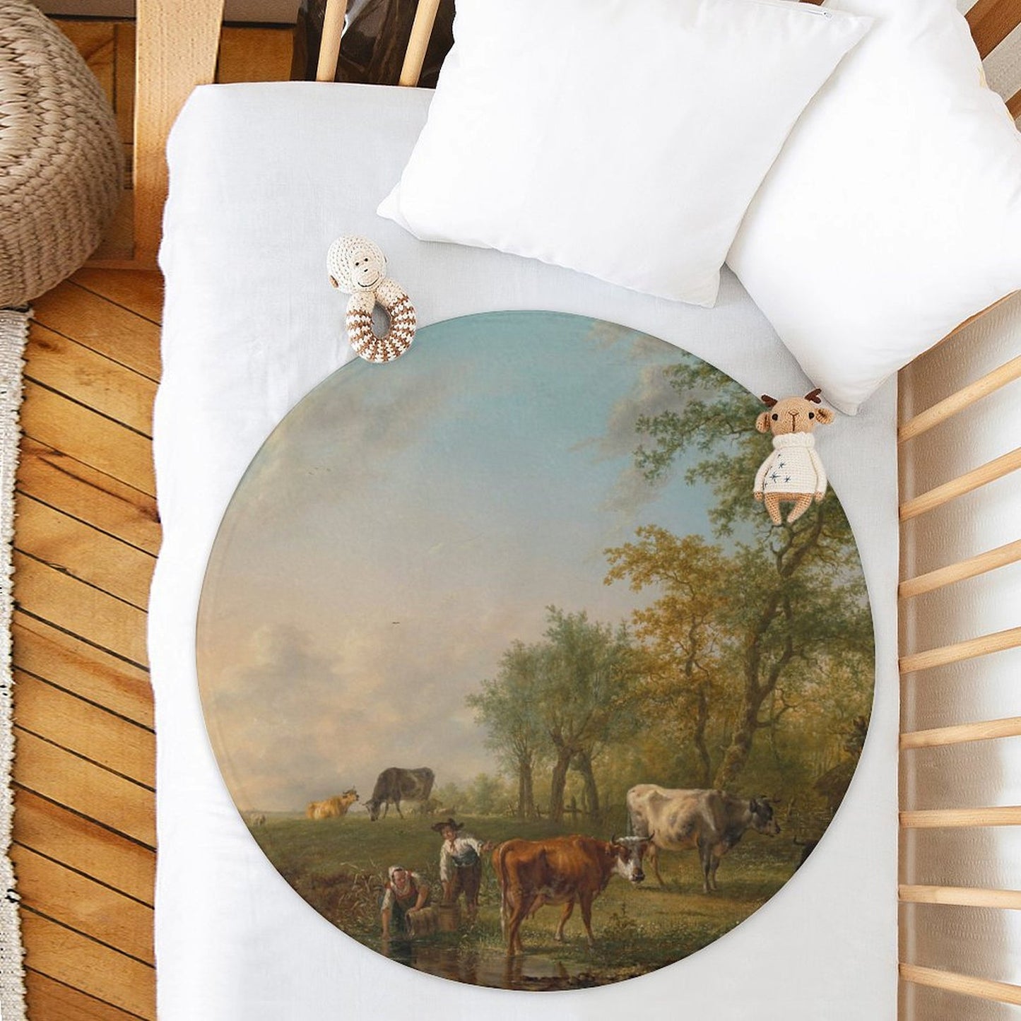 Custom Baby Blanket | Personalized Round Receiving & Stroller Blanket