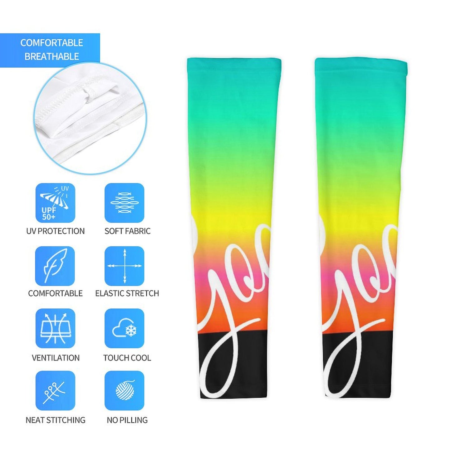 Custom Lycra Cooling Arm Sleeves (Pair) | UV Protection Performance Wear