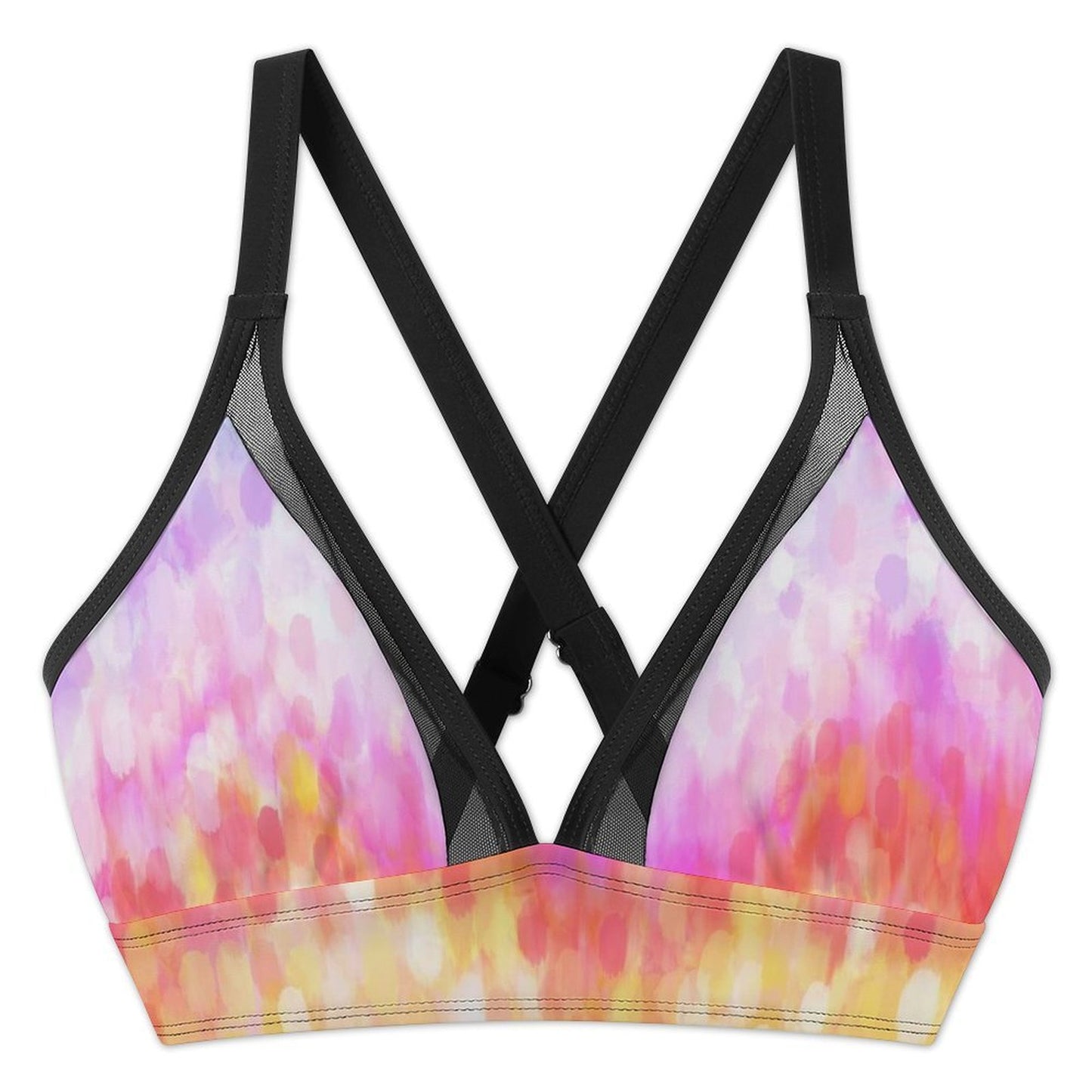 Netted Swim Skirt And Swimsuit Set Rainbow