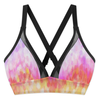 Netted Swim Skirt And Swimsuit Set Rainbow