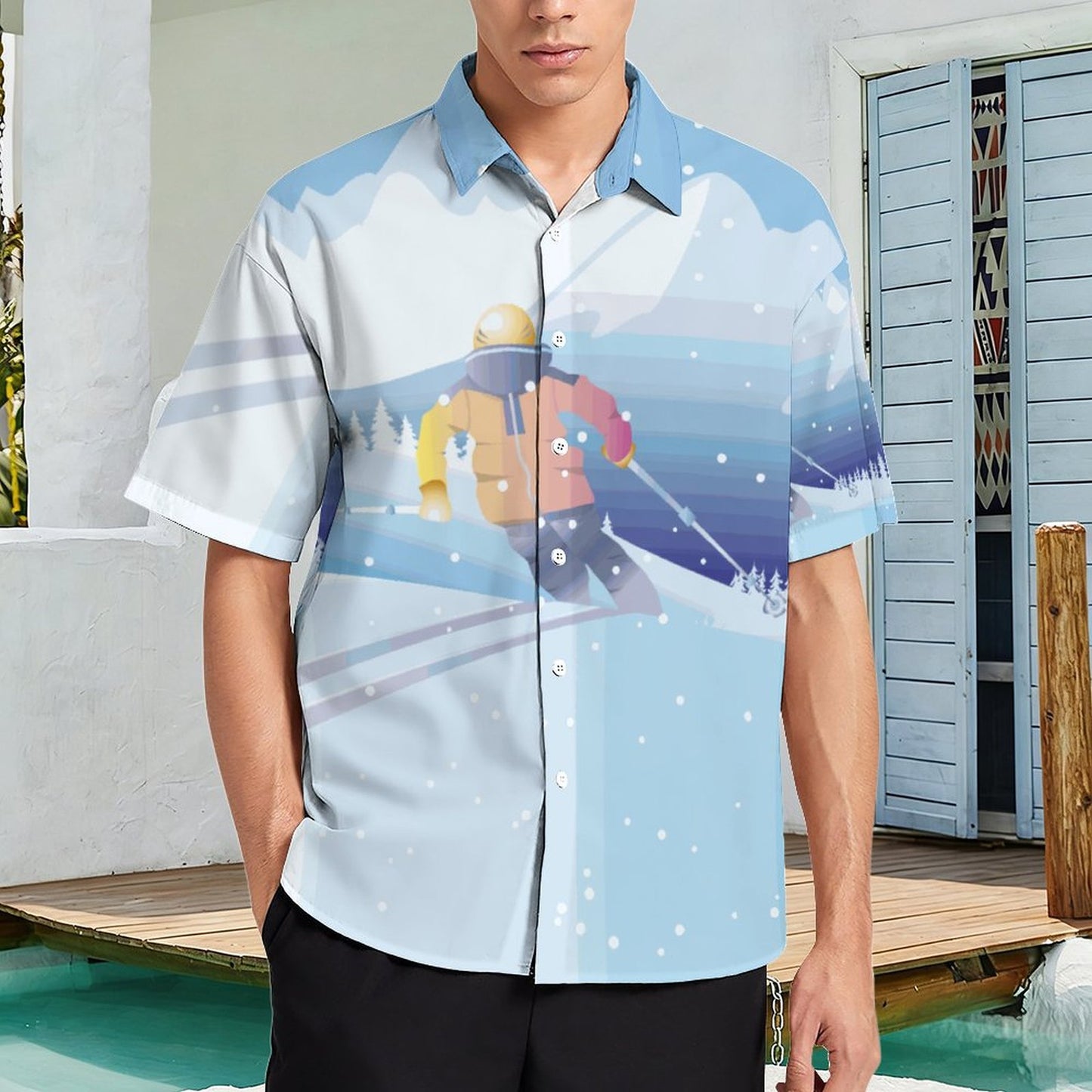 Pocket Less Short Sleeved Shirt Skiing, Winter Sports