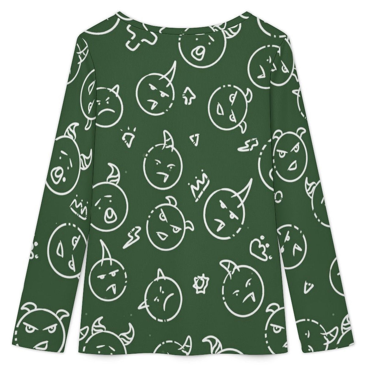 Custom Square Neck Button Sweater for Women with Personalized Print