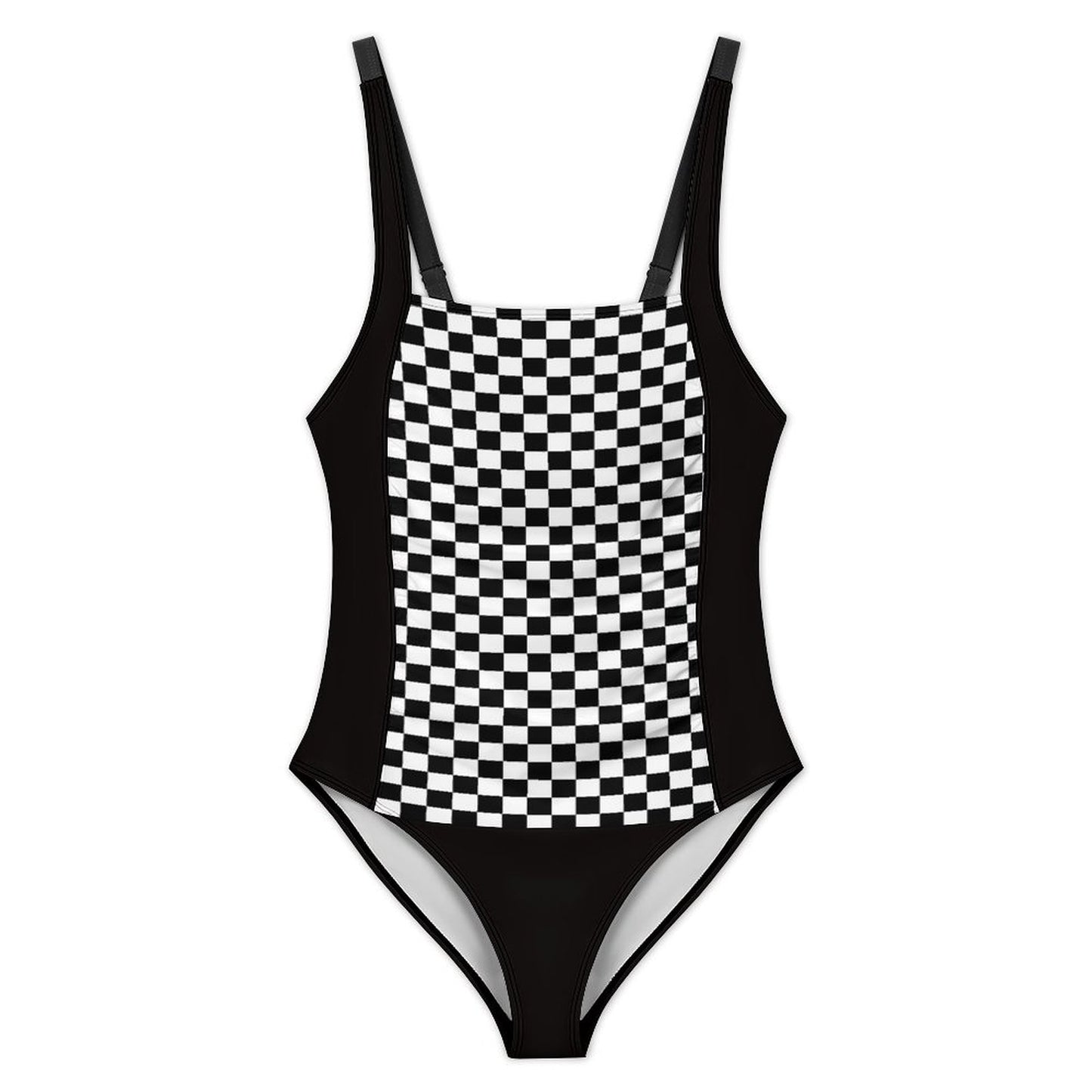 Custom Retro Square Neck Tummy Control One-Piece Swimsuit