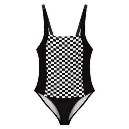 Custom Retro Square Neck Tummy Control One-Piece Swimsuit
