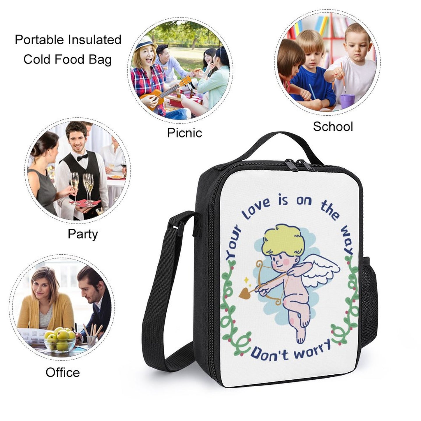 Insulated Lunch Bag Custom Print | Portable Thermal Meal Tote 600D