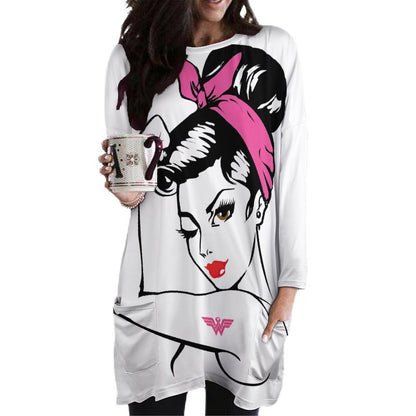 Custom Oversized Pocket Tunic | Long Sweatshirt for Leggings (2XS-6XL)