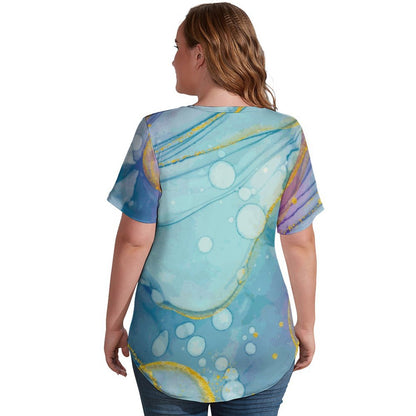 Custom Women's Milk Silk V-Neck T-Shirt | Personalized Soft Tee
