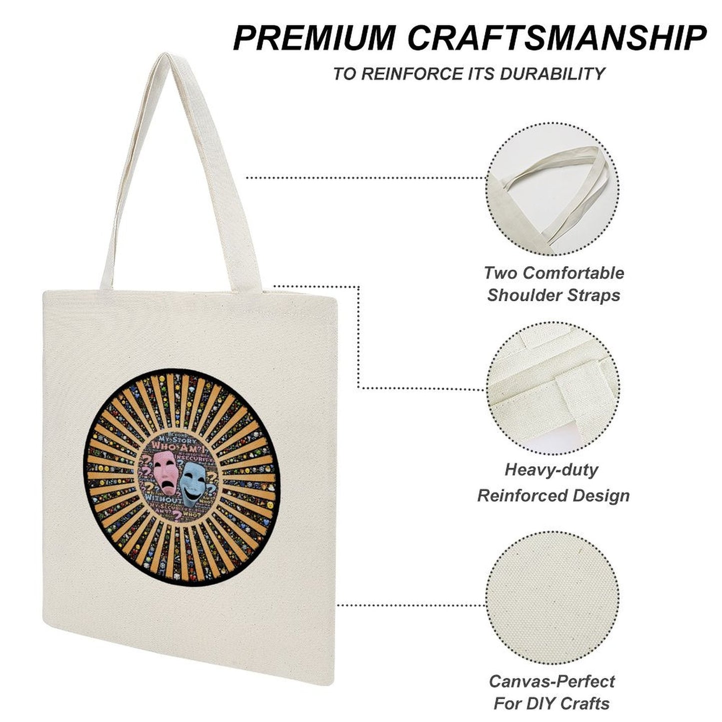 Custom Canvas Tote Bag - Personalized Eco-Friendly Cotton Blend