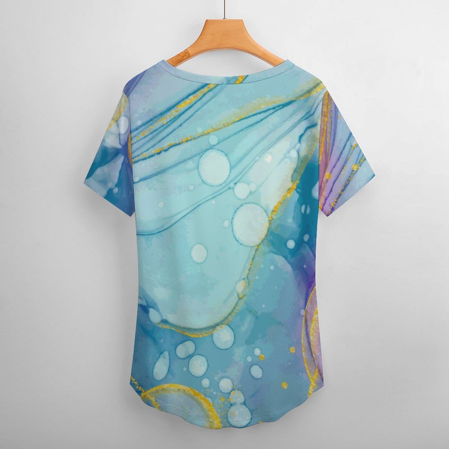 Custom Women's Milk Silk V-Neck T-Shirt | Personalized Soft Tee