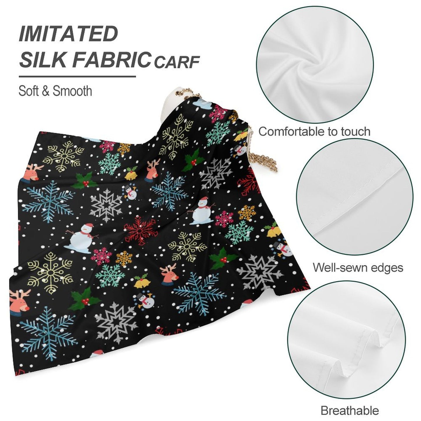 Custom Silk-Like Kerchief | Personalized Square Scarf Bandana