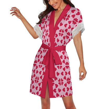 Custom Lace Trim Bridal Party Robe