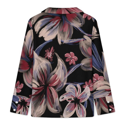 Women's Knit Blazer Jacket with Lapel Collar and Custom Print Option