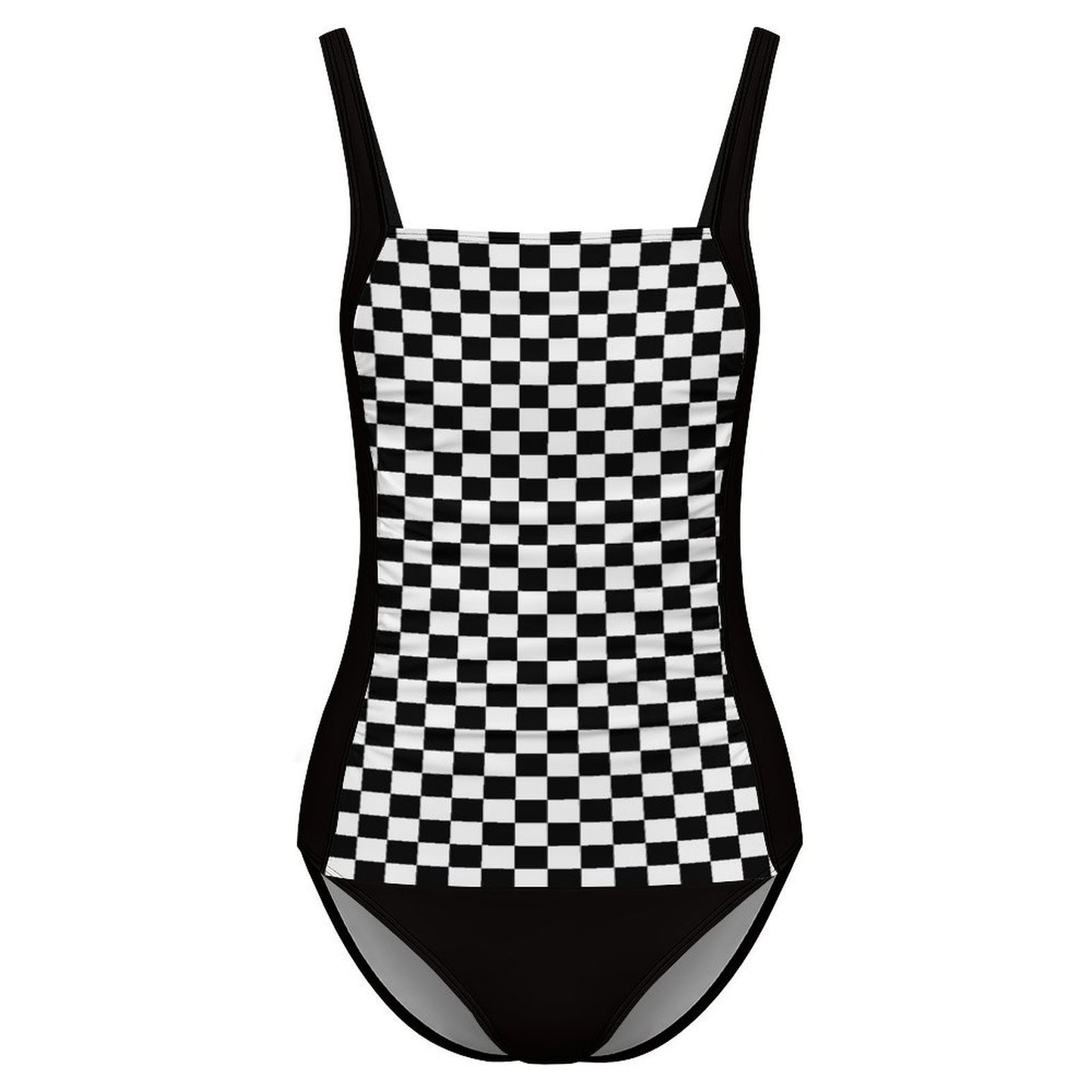 Custom Retro Square Neck Tummy Control One-Piece Swimsuit