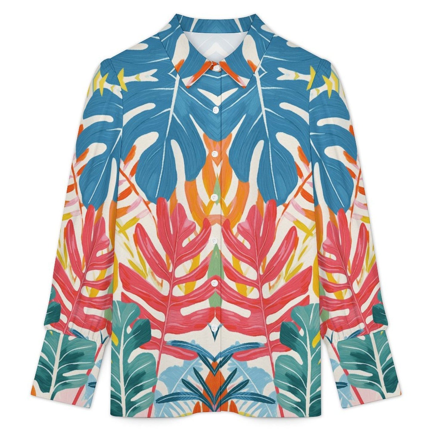 Women's Fashion Balloon Sleeve Long Sleeve Shirt with Custom Prints