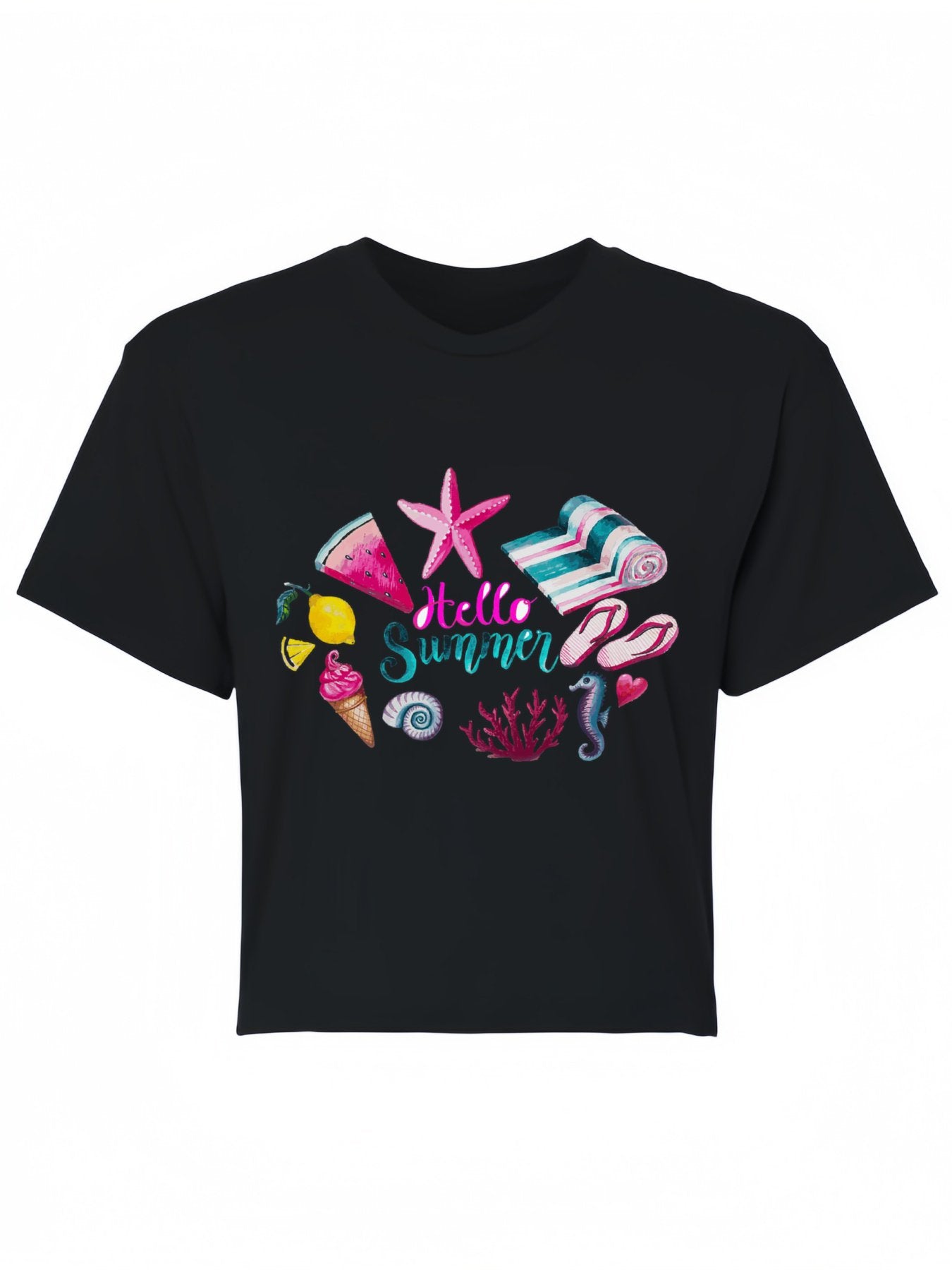 Custom Navel-baring T Shirts for Women Design Your Own Shirt Add Text/Image/Logo Personalized Cotton Tee Printed Photo Front