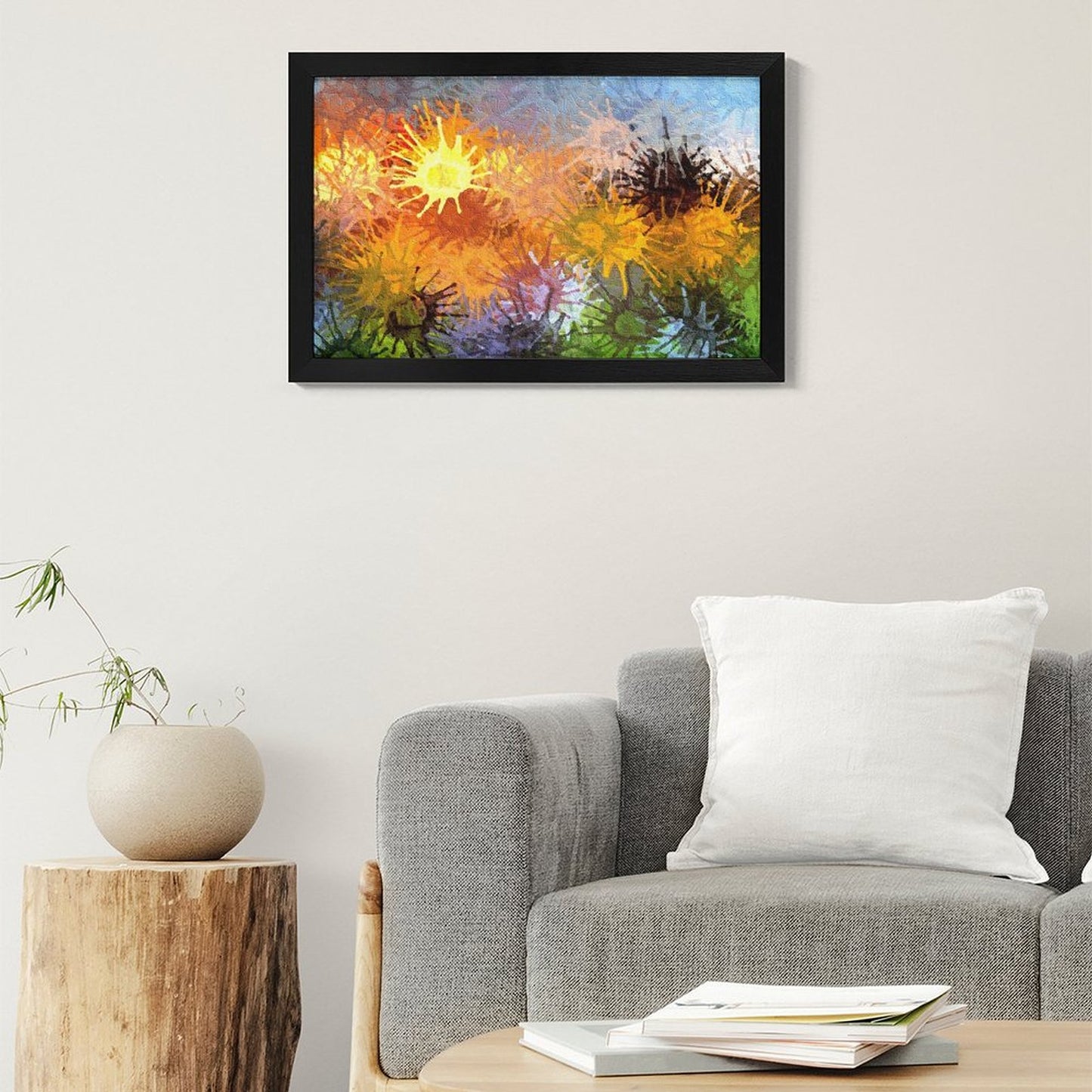 Custom Horizontal Framed Canvas | Black/Gold Frame Wall Art