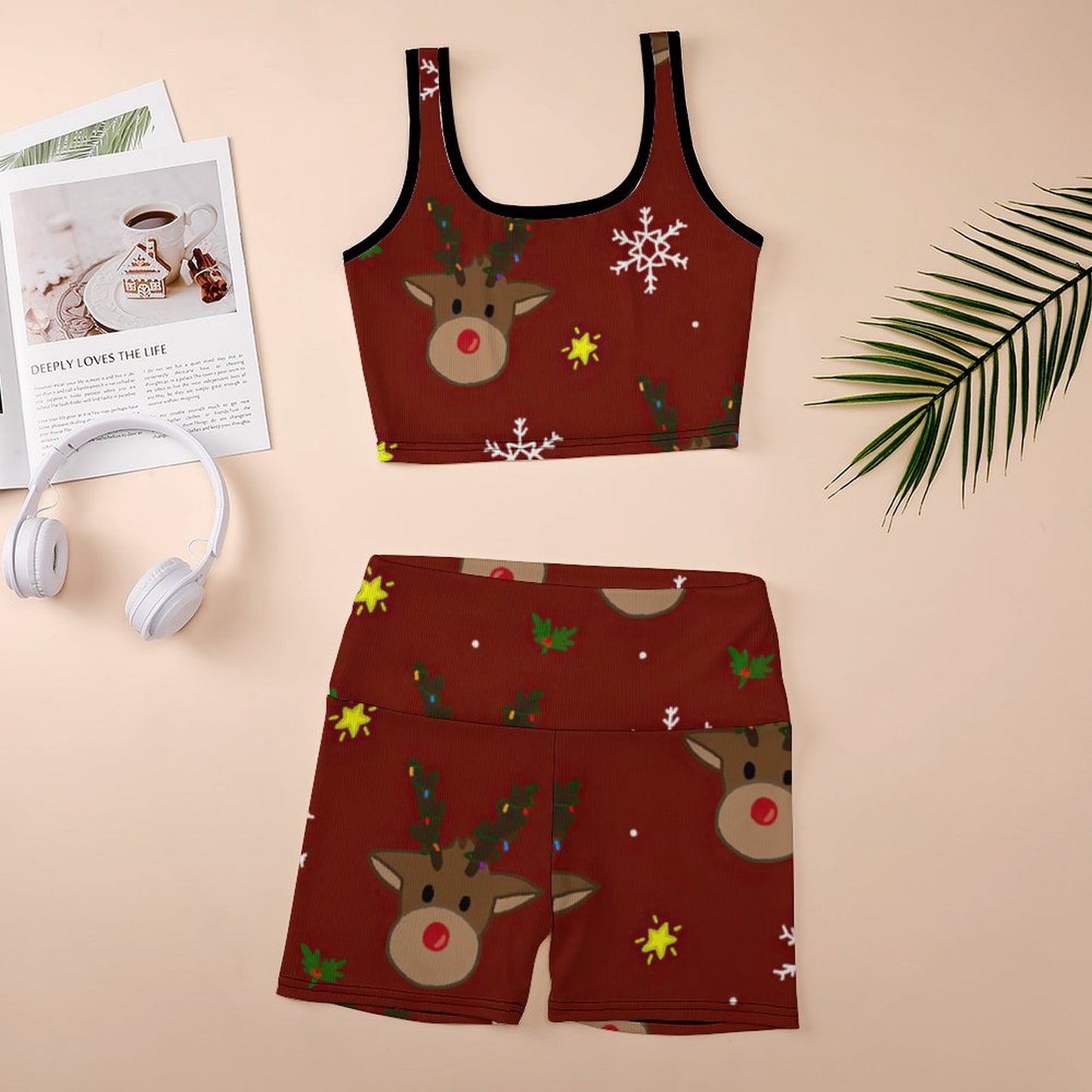 Custom Ribbed Workout Set | Personalized Yoga Top & Shorts