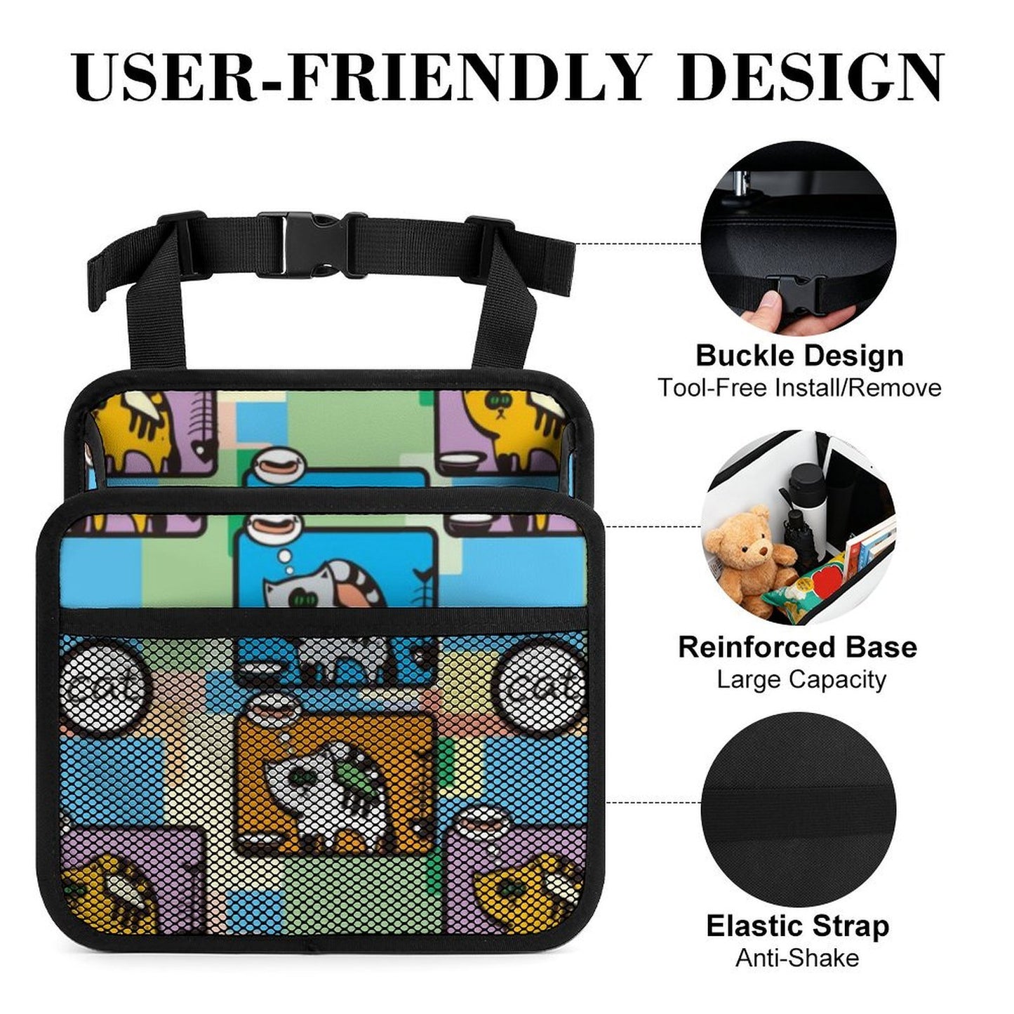 Custom Car Seat Organizer | Premium PU Leather Storage Bag