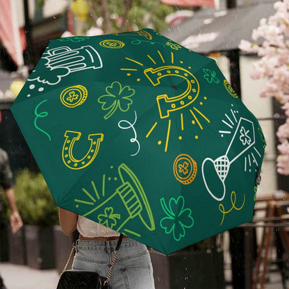 Personalized Auto-Open Golf Umbrella with UV-Blocking Lining and Custom Print