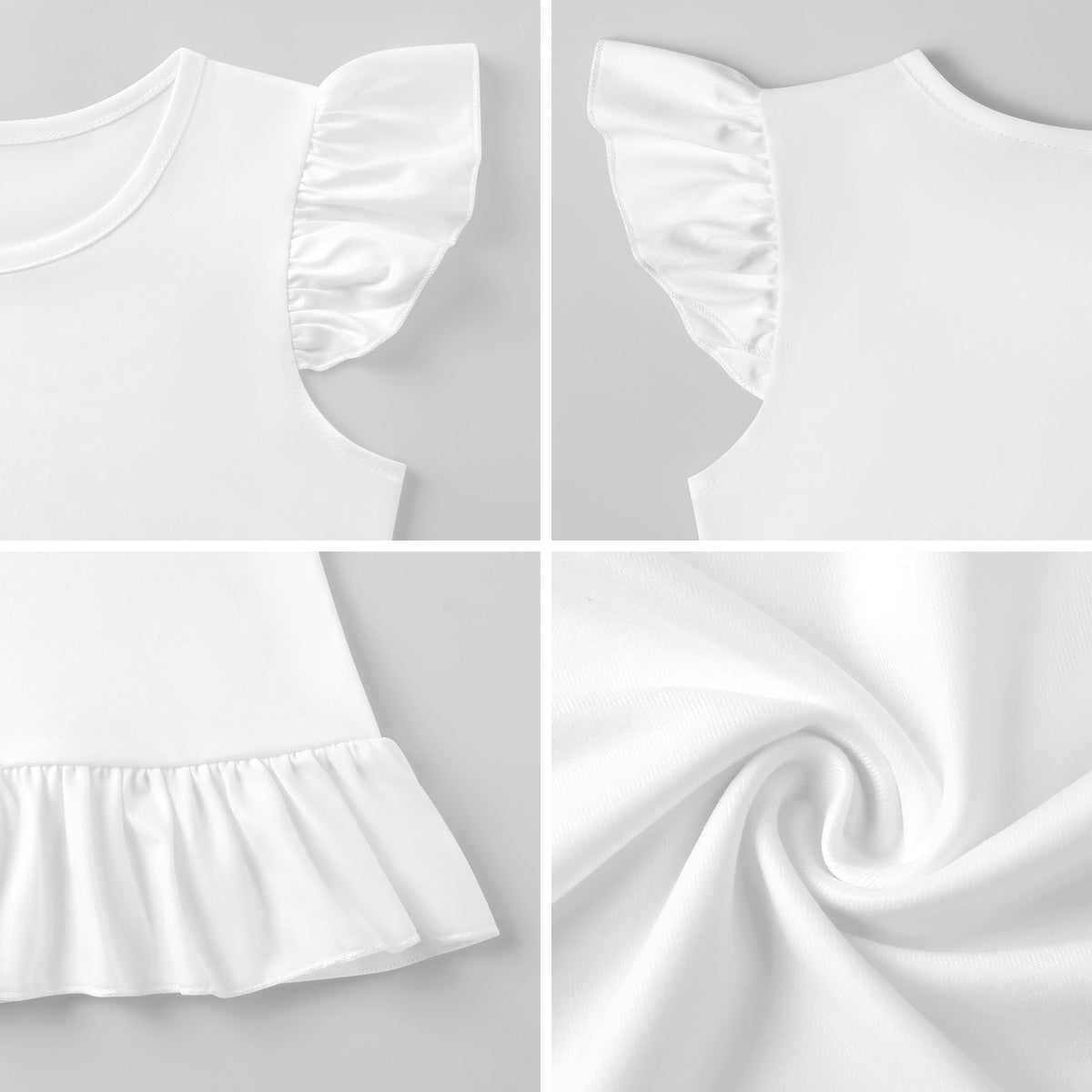 Personalized Girls Nightgown with Ruffle Trim - Custom Print Sleep Dress