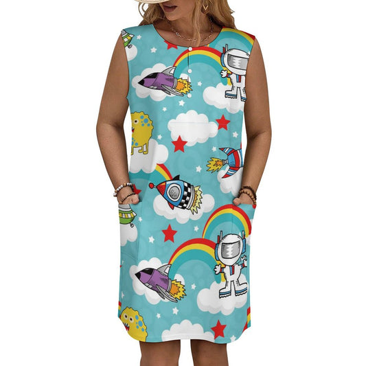 Custom Tank Pocket Dress | Personalized Health Cloth Dress with Pockets